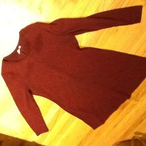 Garnet red heathered ribbed dress